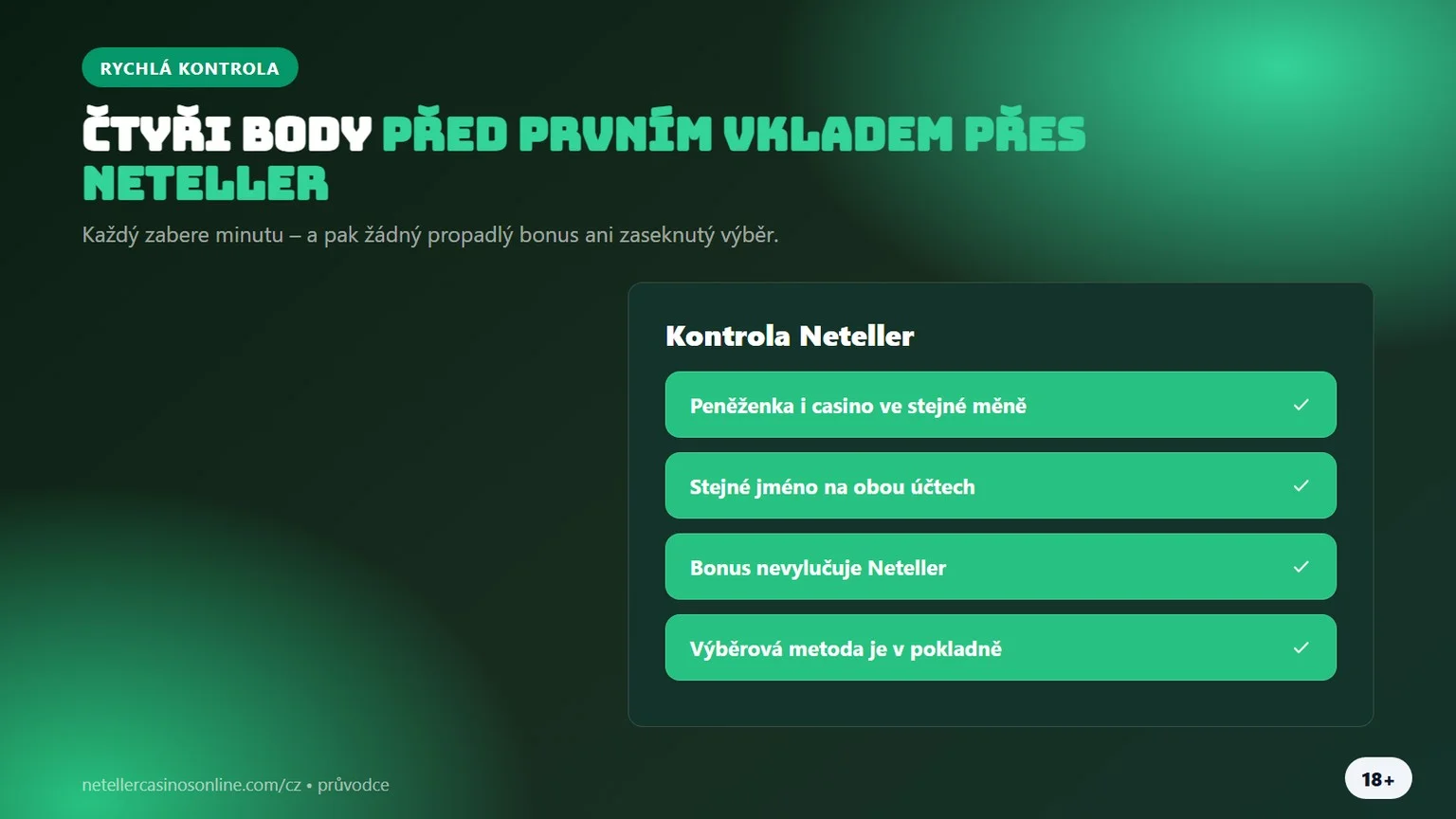 casino vklad neteller: čtyři body před prvním vkladem