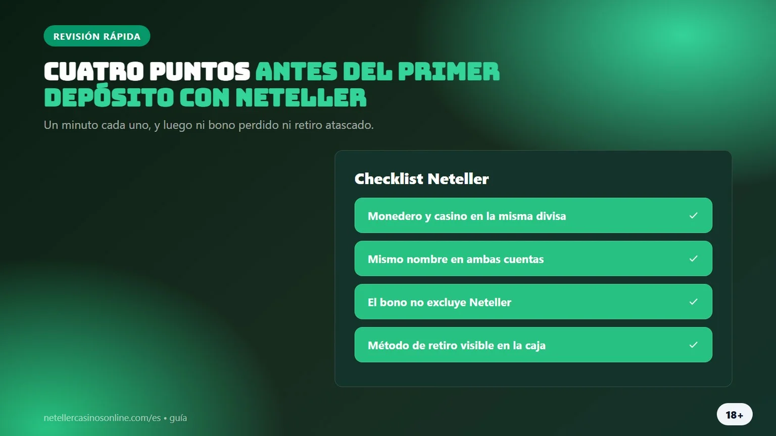 casinos que aceptan Neteller: cuatro puntos antes de depositar