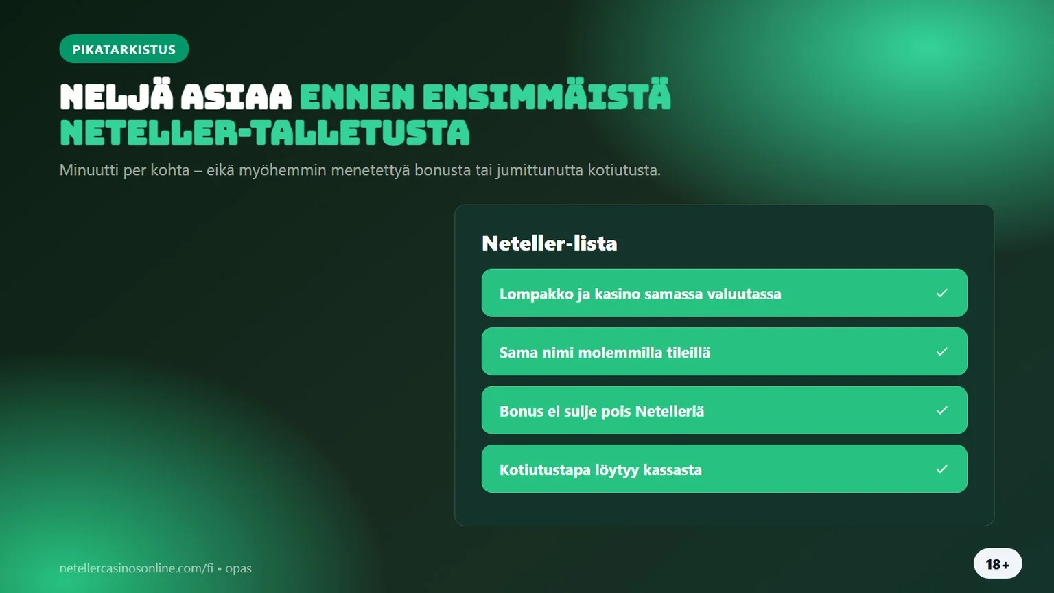 neteller casino: neljä asiaa ennen ensimmäistä talletusta