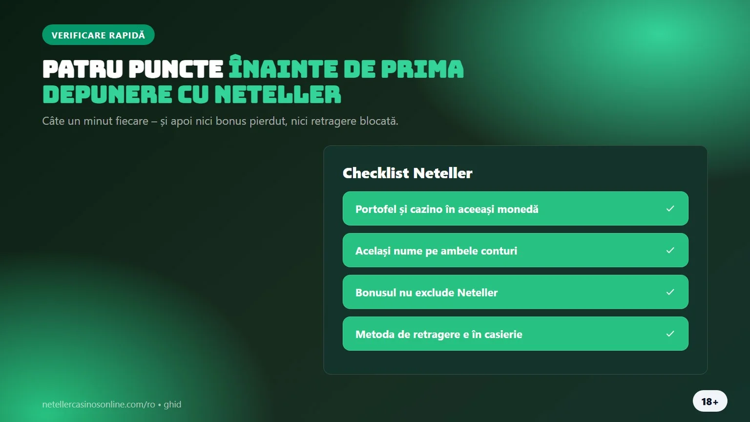 cazinouri online care acceptă neteller: verificări înainte de depunere