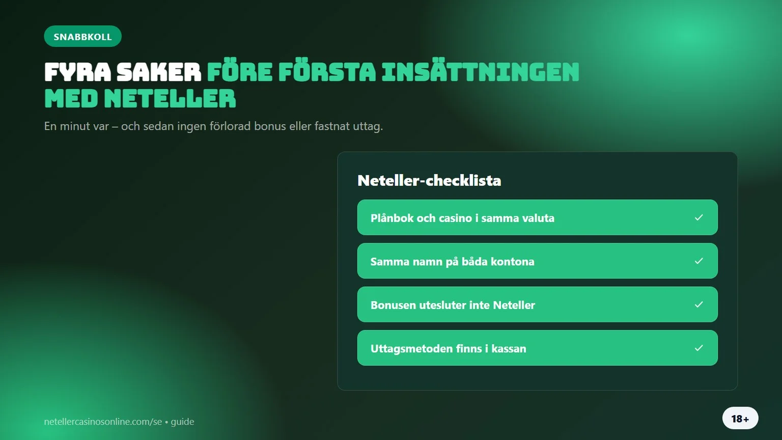 casino med neteller: fyra saker före första insättningen
