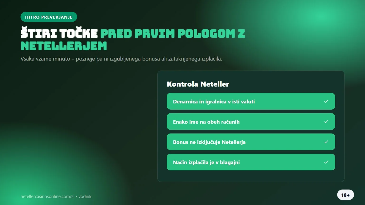 spletne igralnice neteller: štiri točke pred prvim pologom