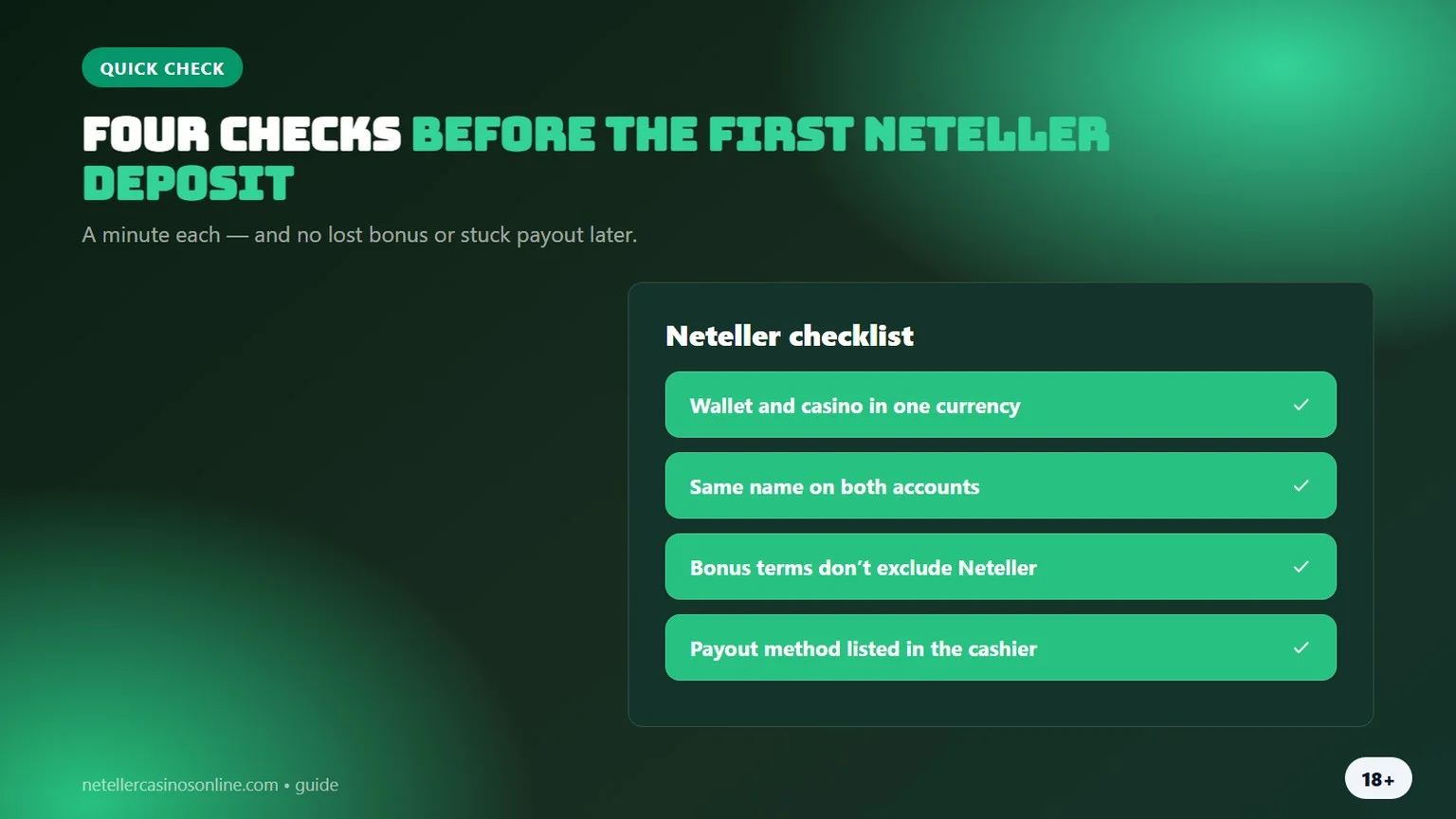 online casino Neteller: four checks before the first deposit